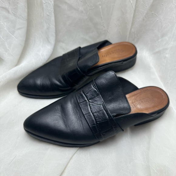Black Leather Mules - Picture 1 of 6